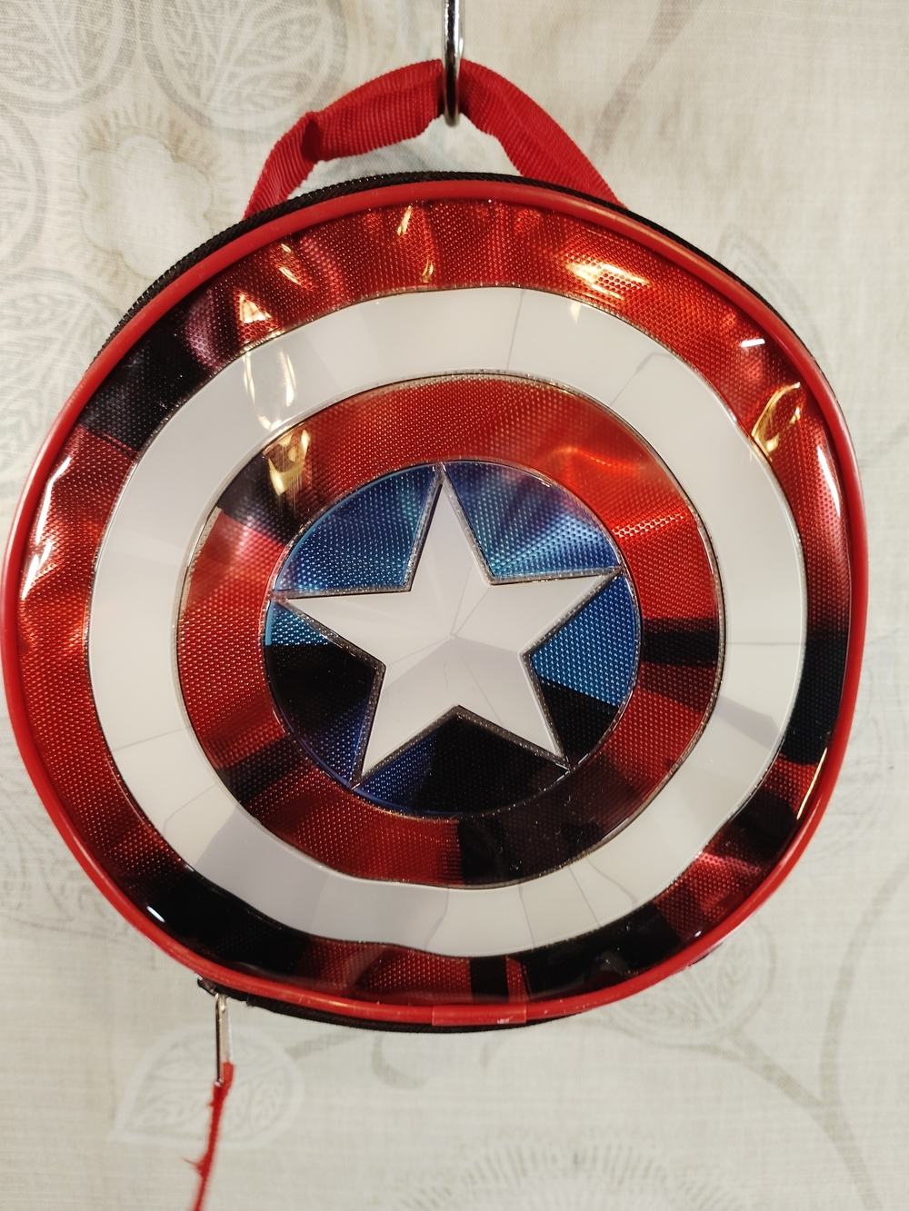 Marvel Kids Round Shield Backpack Bag - Red White Blue